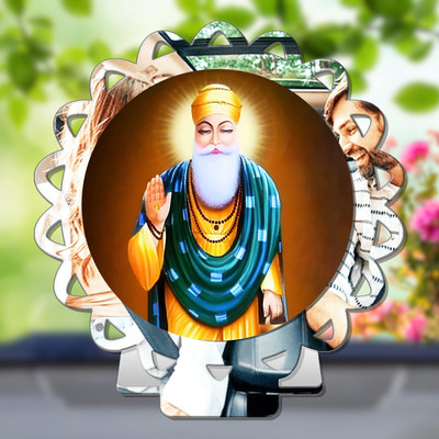GiftsRange Guru Nanak Dev Silver Car Dashboard Idol Premium Decorative Showpiece  -  8 cm(Plastic, Multicolor, Silver)