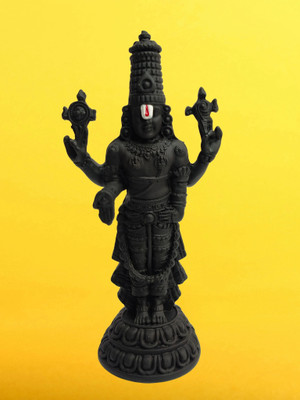 sai art Balaji murti for car/tirupati Balaji murti/Balaji Statue for Pooja Room Decorative Showpiece  -  20 cm(Resin, Black)
