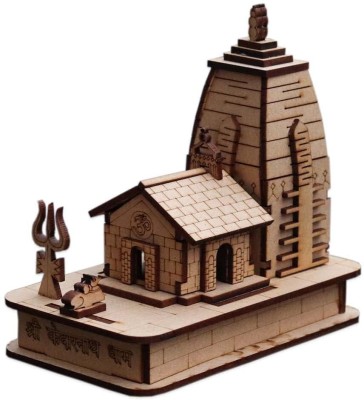 A & S VENTURES Mahadev Kedarnath Temple Small The Place of Light for Car Dashboard Decorative Showpiece  -  8 cm(Wood, Brown)