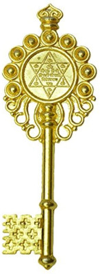 pujahome Vastu Fengshui Kuber Kunji Key Golden 4.25 inches | Lucky Key Decorative Showpiece  -  3 cm(Metal, Gold)
