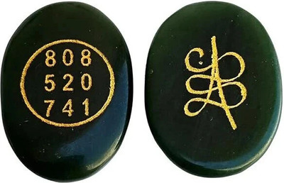 Trishakti Green Jade Crystal Zibu Symbol coin for Money, Good Luck, Vastu Healing Stones Decorative Showpiece  -  1 cm(Crystal, Green)