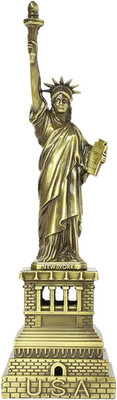 GiftGrow Metal Statue of Liberty for Home Décor Office Desk Decorative Showpiece 18 cm Decorative Showpiece  -  18 cm(Metal, Brown, Brown)