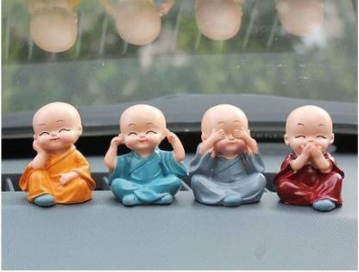 Vivan Creation MONK 4 PCS SET-001 Decorative Showpiece  -  5 cm(Polyresin, Multicolor)