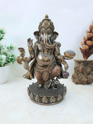 Artyog Standing Ganesh Idol 8 Inch - Big Beautiful Lord Ganesha Statue for Home Decorative Showpiece  -  20.3 cm(Resin, Black)