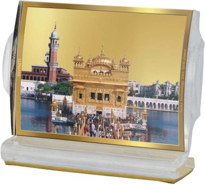DIVINITI 24K Gold Plated Golden Temple Photo Frame For Car Dashboard, Home Decor, Festive Decorative Showpiece  -  5 cm(Plastic, Multicolor)