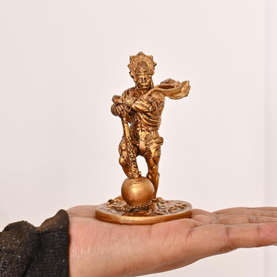 DARIDRA BHANJAN Lord Hanuman ji Idol Statue Showpiece for Table and Home Decorative Showpiece  -  10 cm(Resin, Brown)