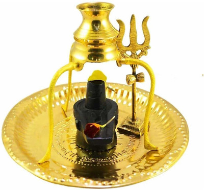 MAHADEV Decorative Showpiece  -  9 cm(Brass, Gold)