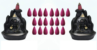 Omkarashilp shiv smoke fountain Decorative Showpiece  -  12 cm(Ceramic, Black)