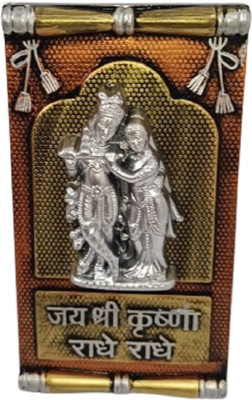 shyam gifts Decorative Radha Krishna Wall Hanging Showpiece with Golden and Silver Finish Decorative Showpiece  -  15 cm(Plastic, Silver, Gold)