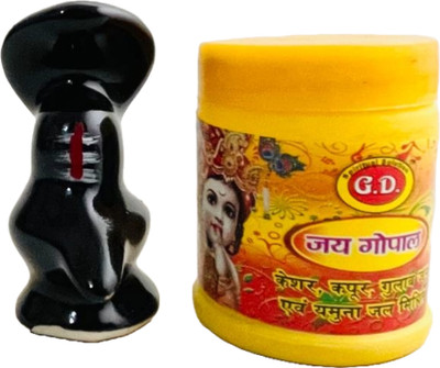 anilStore Mahadev Shivling Decorative Showpiece  -  6 cm(Glass, Black)