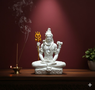 avenew Viswanatha (lord of the universe), Shiva Decorative Showpiece  -  23.5 cm(Bronze, White)