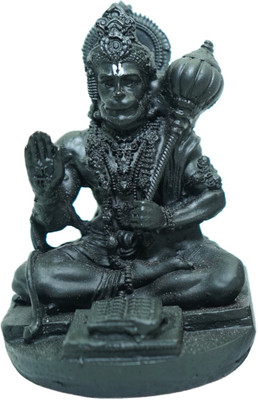 SainathSell Lord Hanuman Idol with Hanuman Chalisa Book,For Home,Office Desk,Car Dashboard Decorative Showpiece  -  10 cm(Resin, Black)
