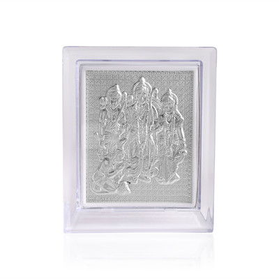 shree shyam enterprises silver plated Ram Darbar Photo Frame God Goddess Photo Frame Decorative Showpiece  -  11 cm(Plastic, Silver)