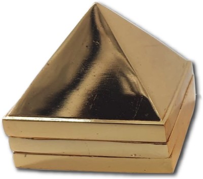 Shubh Sanket Vastu 3 Layer Brass Vastu Pyramid That Spreads Positive Vibes in Home & Office- 3 inch Decorative Showpiece  -  7.62 cm(Brass, Gold)