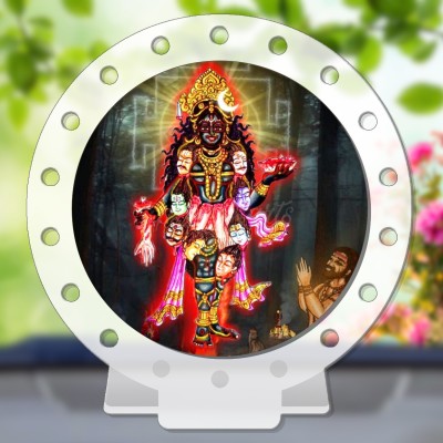 GiftsRange Kali Mata Bhadrakali Chamunda Mahakali White Premium Car Dashboard Idol Decorative Showpiece  -  8 cm(Plastic, Multicolor, White)