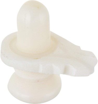 CEYLONMINE lord shiva lingam, white marble Decorative Showpiece  -  7 cm(Marble, White)