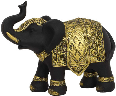 SHAURAYA ENTERPRISE BLKELEPHT-1 PCS Decorative Showpiece  -  6 cm(Polyresin, Black)