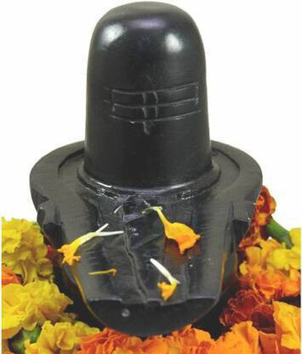 SBBCO Handcrafted Black Marble Shivling Medium Size For Home / Pooja Decorative Showpiece  -  25 cm(Marble, Black)