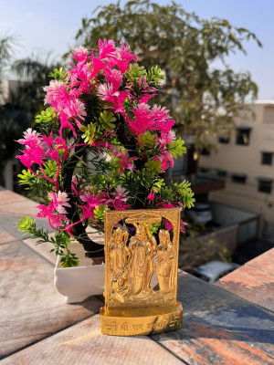 sanskaari Brass Ram Darbar (Rama,Sita,Laxman,Hanuman) Murti Idol Statue Decorative Showpiece  -  12 cm(Metal, Gold)