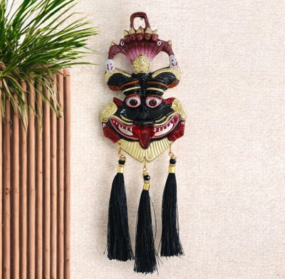 The Classic Treasure Nazar Battu Naag Ganesha Suraksha Kawach Evil Eye/Kirti Mukh Decorative Showpiece  -  15 cm(Metal, Black, Gold, Red)