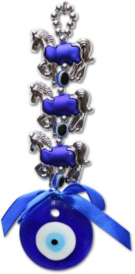 PAYSTORE Glass Evil Eye Hanging Decorative Showpiece  -  16 cm(Glass, Blue)