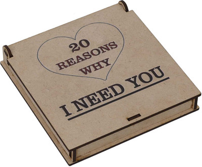 phical art Beautiful Wooden 20 Reasons Why I Need You Massage Box | Decorative Showpiece  -  2.5 cm(Wood, Brown)