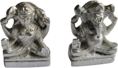 Firmus Mercury Shree Ganesh & Laxmi ji Idol (75-80 GM) Combo Decorative Showpiece  -  12 cm(Metal, Silver)
