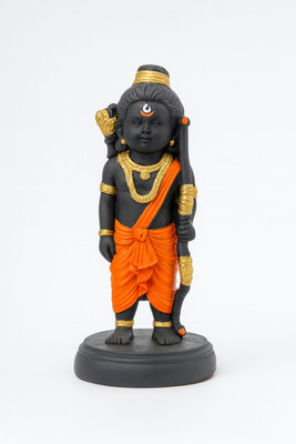 DreamFeels Ram Lalla Idol for Home & Car Statue Decorative Showpiece  -  16 cm(Resin, Polyresin, Black, Orange, Gold)