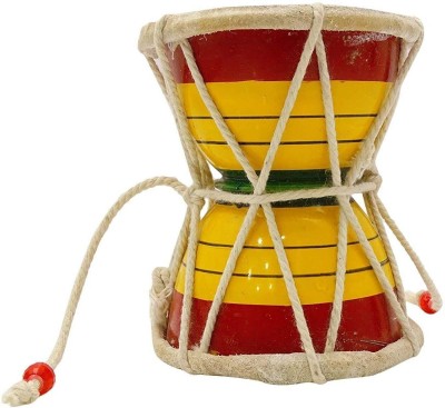 EliteTouch Indian Instrument Damaru for beginners and professionals Decorative Showpiece  -  10 cm(Brass, Multicolor)