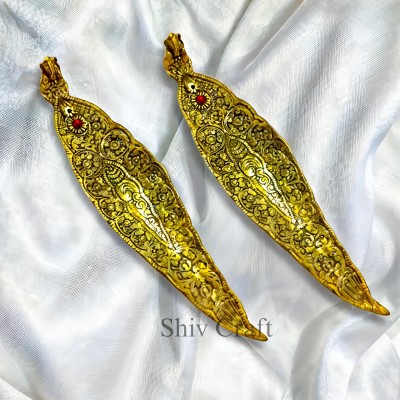 Shiv Craft Incense Holder & Ash Catcher Aluminium Agarbatti Stand Set of 2 for Gift, home Decorative Showpiece  -  3 cm(Metal, Gold)