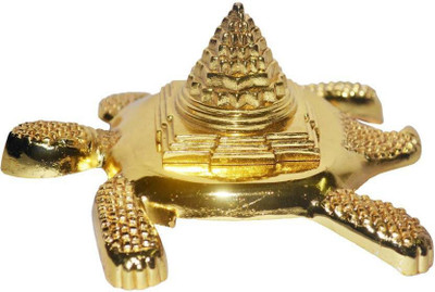 APNA KANHA Shree Yantra Tortoise / Kachua Meru Decorative Showpiece  -  5 cm(Aluminium, Gold)