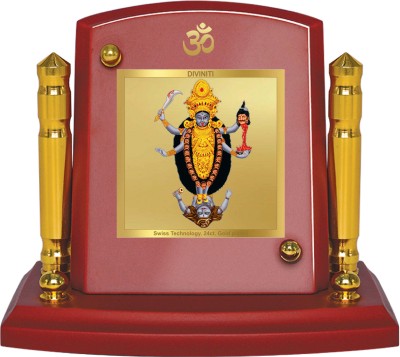 DIVINITI 24K Gold Plated Maa Kali Photo Frame For Car Dashboard, Festival, Gift, Puja Decorative Showpiece  -  7 cm(Gold Plated, Multicolor)