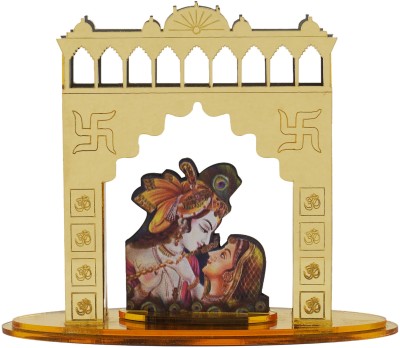 Craftzo Radha Krishna Premium Acrylic Glossy ShowPiece / Table Decor / Car Accessories Decorative Showpiece  -  11 cm(Fiber, Crystal, Gold)