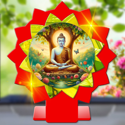 GiftsRange Gautam Buddha Siddhartha Shakyamuni Car Dashboard Idol Decorative Showpiece  -  11 cm(Plastic, Multicolor)