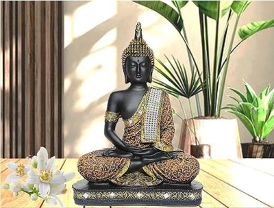 36 gun serve sampaan 36 Gun Serve Sampaan Sitting Buddha Idol Statue for Home Decorations Items Decorative Showpiece  -  22 cm(Resin, Orange)