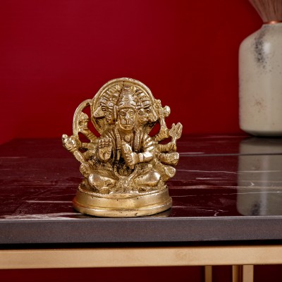 jy Panchmukhi Hanuman God Idol | Brass | Yellow Colour - 9 cm Decorative Showpiece  -  9 cm(Brass, Yellow)