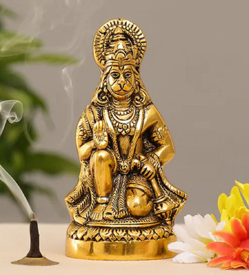 Rci Handicrafts Shri Balaji Siddh Hanuman ji Brass Idol Murti Protect All Negative Energy Decorative Showpiece  -  8 cm(Brass, Multicolor)