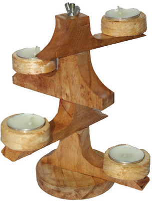 transcento Decorative Showpiece  -  20 cm(Wood, Brown)