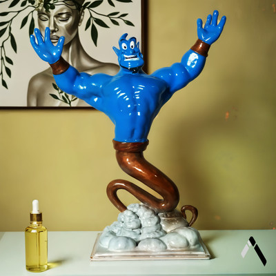ARCHADIA Archadia Aladdin Genie Statue Decorative Showpiece  -  0 cm(Resin, Blue)