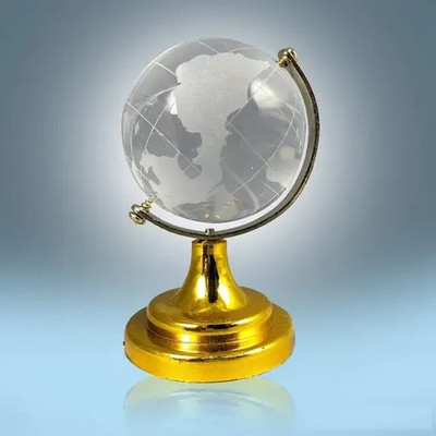 Spiricon Feng Shui & Vastu Crystal Globe for Success Good Luck and Prosperity Decorative Showpiece  -  6 cm(Crystal, Multicolor)