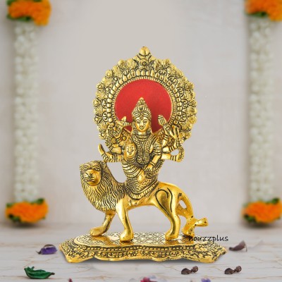 HOUZZPLUS Durga Mata Idol, Durga Murti, Goddess Durga Idol Decorative Showpiece  -  20 cm(Aluminium, Gold)