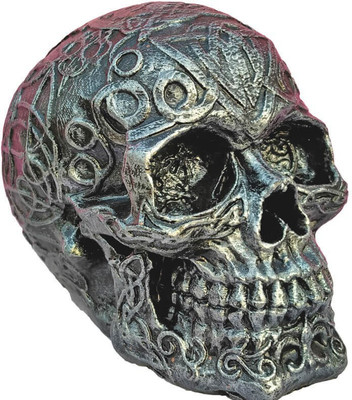 Uneeke Shape Designer Skull showpiece Decorative Showpiece  -  20 cm(Plastic, Silver)
