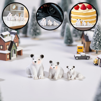 Spiaty Polar Bear Dolls Decorative Showpiece  -  2.8 cm(Resin, White)
