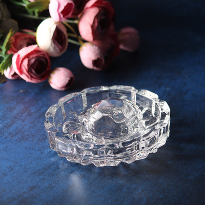 Shrey Shiv Collections Round shape Crystal Turtle with Plate for Feng Shui and Vastu Gift for Career Decorative Showpiece  -  11.5 cm(Crystal, Clear)