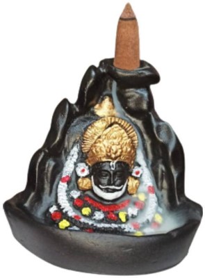 Kavya Craft Khatushyam Backflow Smoke Fountain with 10 pc Scented Incense Cone Decorative Showpiece  -  12 cm(Resin, Black, Multicolor)