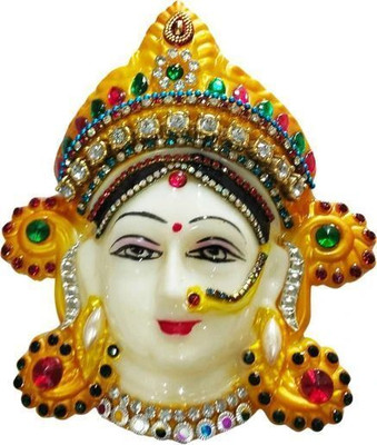 Poojnam Polyfibre Goddess Mata Maha Lakshmi Mukhota - Multicolor Color(5x2x5 inch) Decorative Showpiece  -  3.5 cm(Fiber, Yellow)