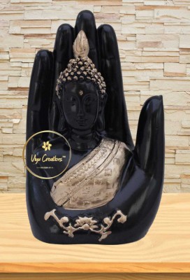 Viyu Creations Buddha Hand Statue, 10x8x15 cm,Resin Palm Statue for Fengshui and Vaastu Decorative Showpiece  -  15 cm(Resin, Black)