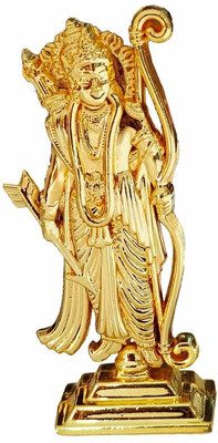 Deethyas Lord Ayodhya Jai Shree Ram Rama Bow & Arrow Double Sided Idol Figure Metal Decorative Showpiece  -  6 cm(Metal, Gold)
