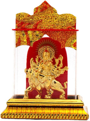 AARTISH Maa Durga Idol | Decorative Goddess Durga Statue for Home Temple & Puja Decorative Showpiece  -  9 cm(Glass, Gold)