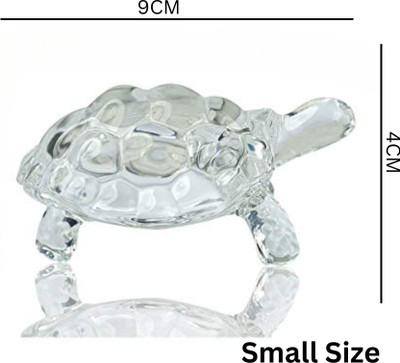 Fanguin Vastu Crystal Clear Tortoise/ Turtle/ Kachua for good luck, positive energy Decorative Showpiece  -  4 cm(Glass, White)